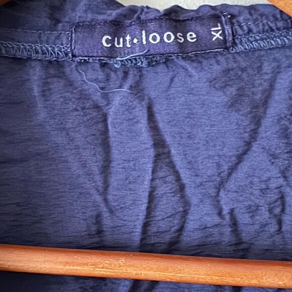 Cut loose open cardigan navy blue size XL 000099 - Picture 4 of 4